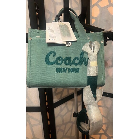 Coach Handbags - Coach Cargo 26 tote bag in HTF green canvas with an embroidered logo. NWT.